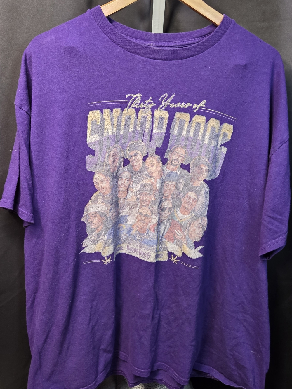 Vintage Death Row Records Mens Womens Purple 30 Years Of Snoop Dogg Tshirt 2XL